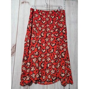 Floral Print A Line Midi Skirt Ladies 14 Black‎ Beige Elegant Casual Everyday
